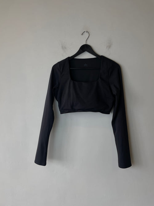alo Alosoft Square Neck Long Sleeve Crop Top